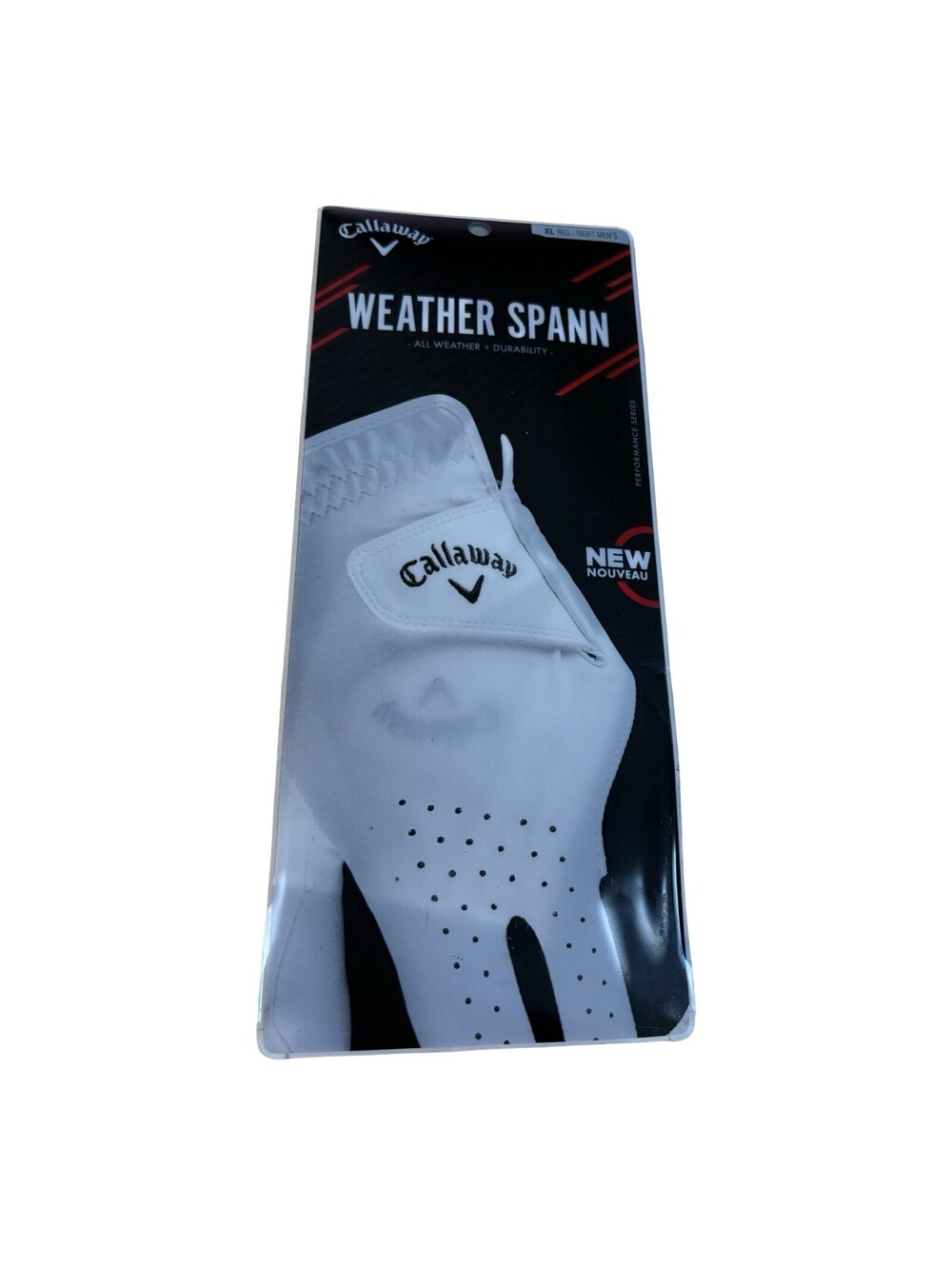 Callaway Golf Weather Spann Premium Synthetic Glove Mens XL Right White